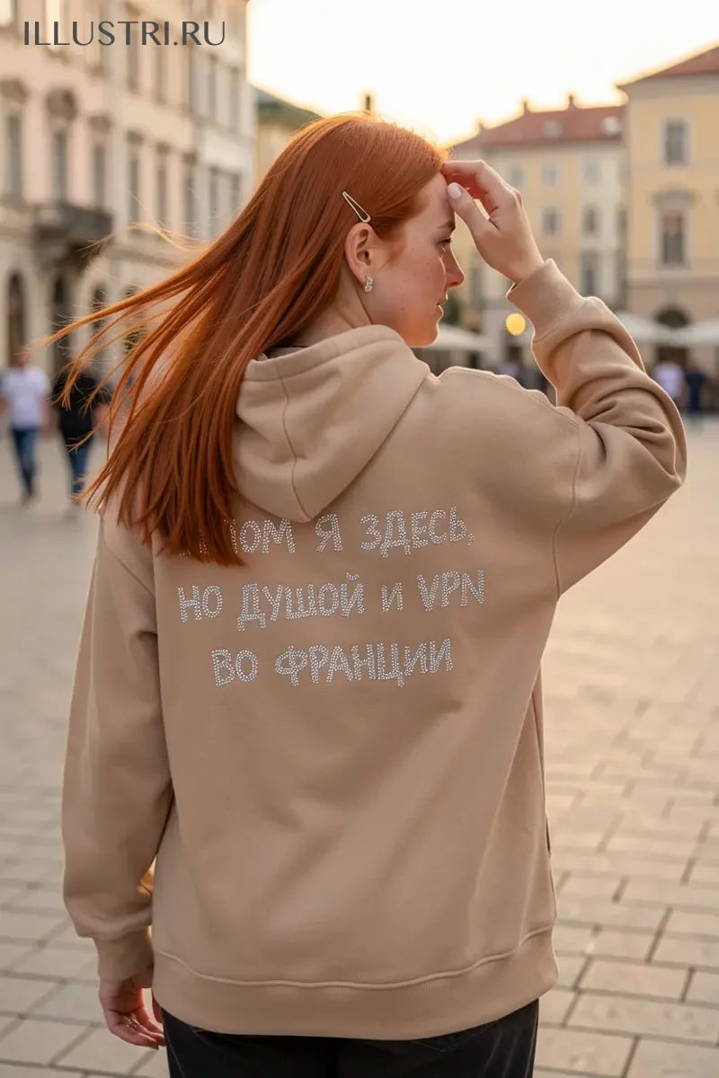 Визуализация Надпись - Телом я здесь, но душой и vpn во Франции